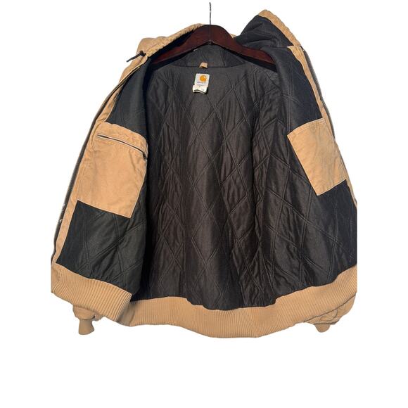 Carhartt Jacket Men 3XL Brown J130 SDL Duck Quilted Active Hood VTG Work Utility - Picture 4 of 10